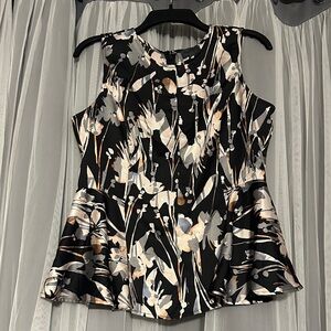 The Limited Black and Cream Floral Blouse
